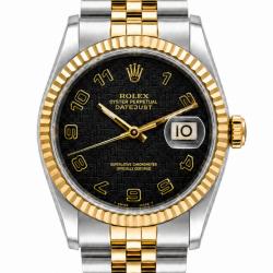 Rolex Datejust 36MM 16233 Two-Tone Black Jubilee Dial Watch